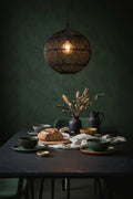 Rattan Ball Pendant Lamp, Black