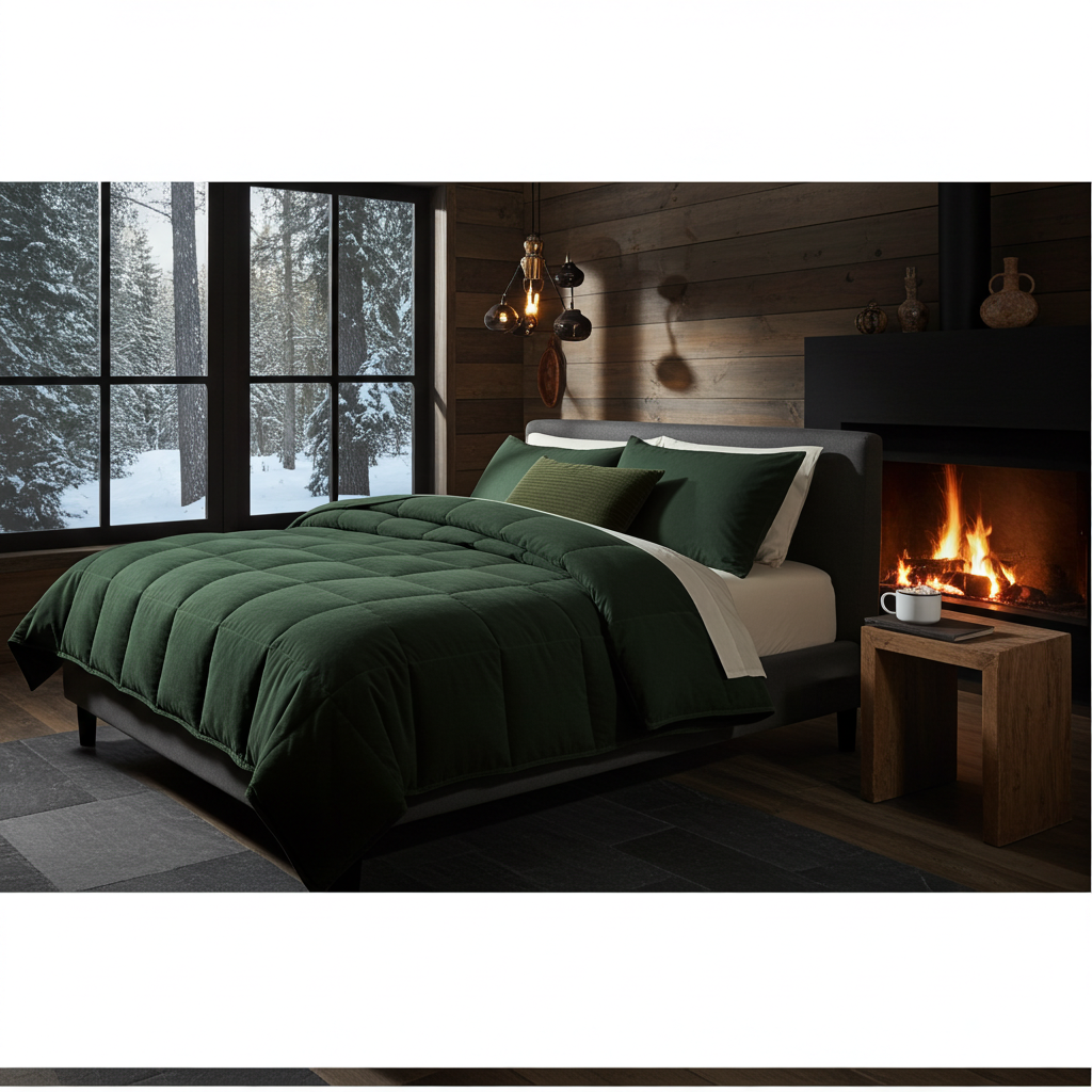 Forest Green Quilted Comforter