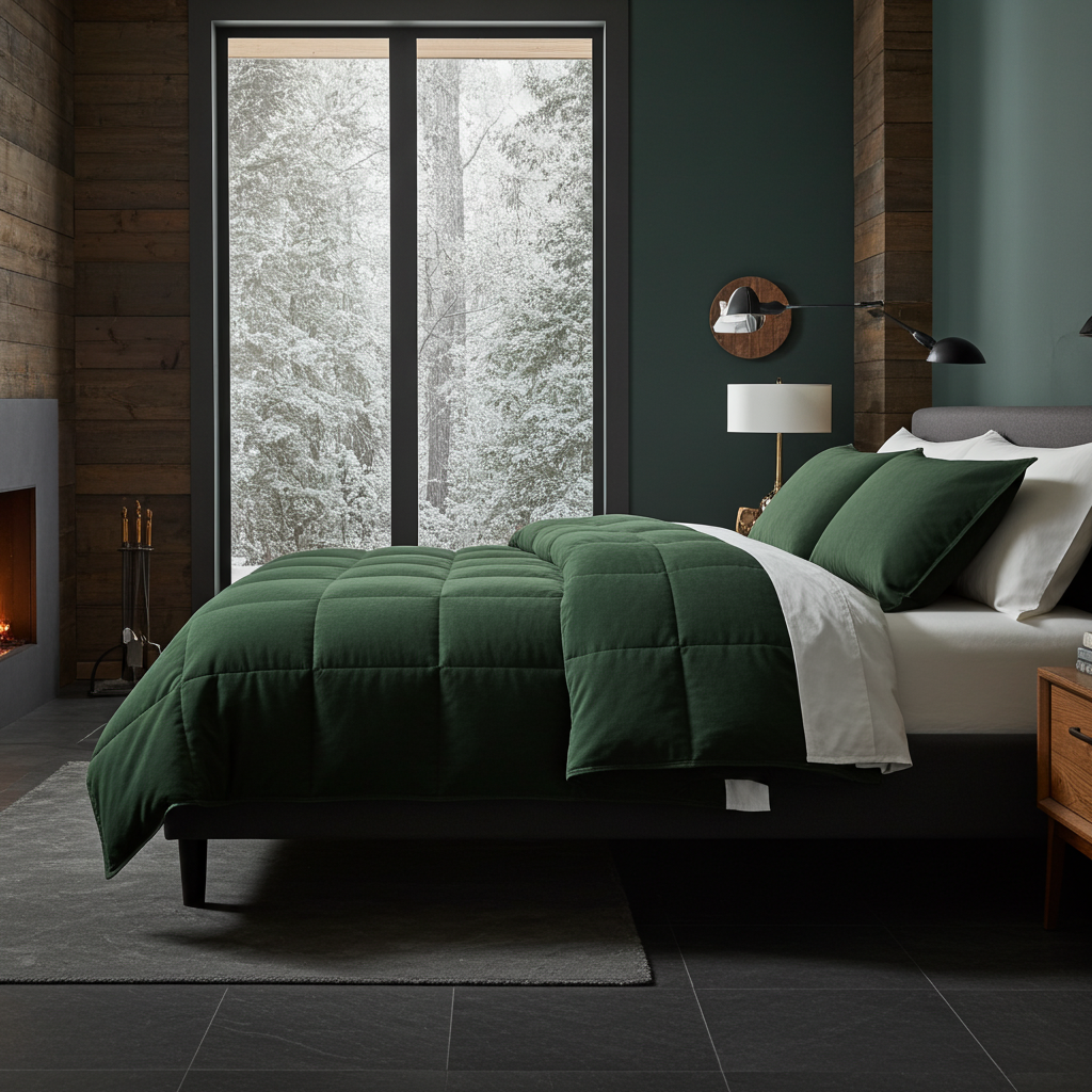 Forest Green Quilted Comforter